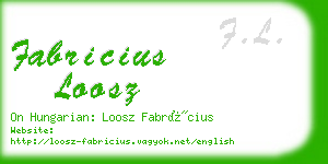 fabricius loosz business card